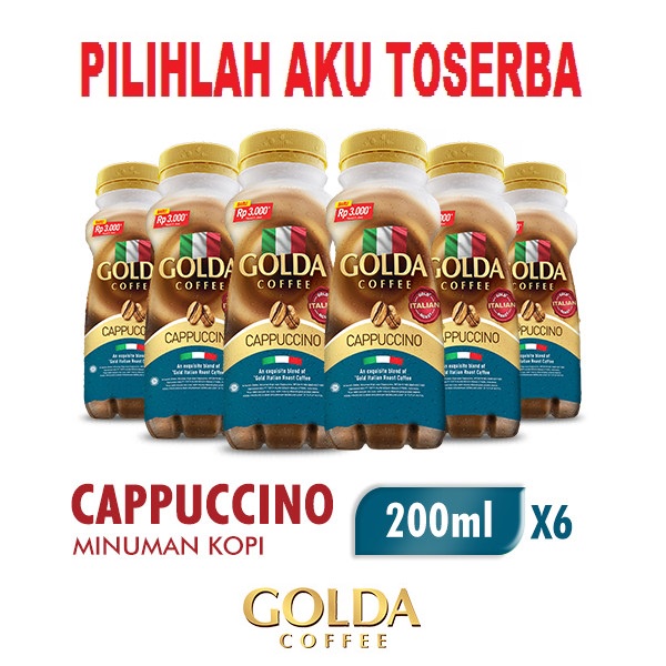 

GOLDA Minuman Kopi CAPPUCCINO 200 ml - ( Harga paket isi 6 botol )