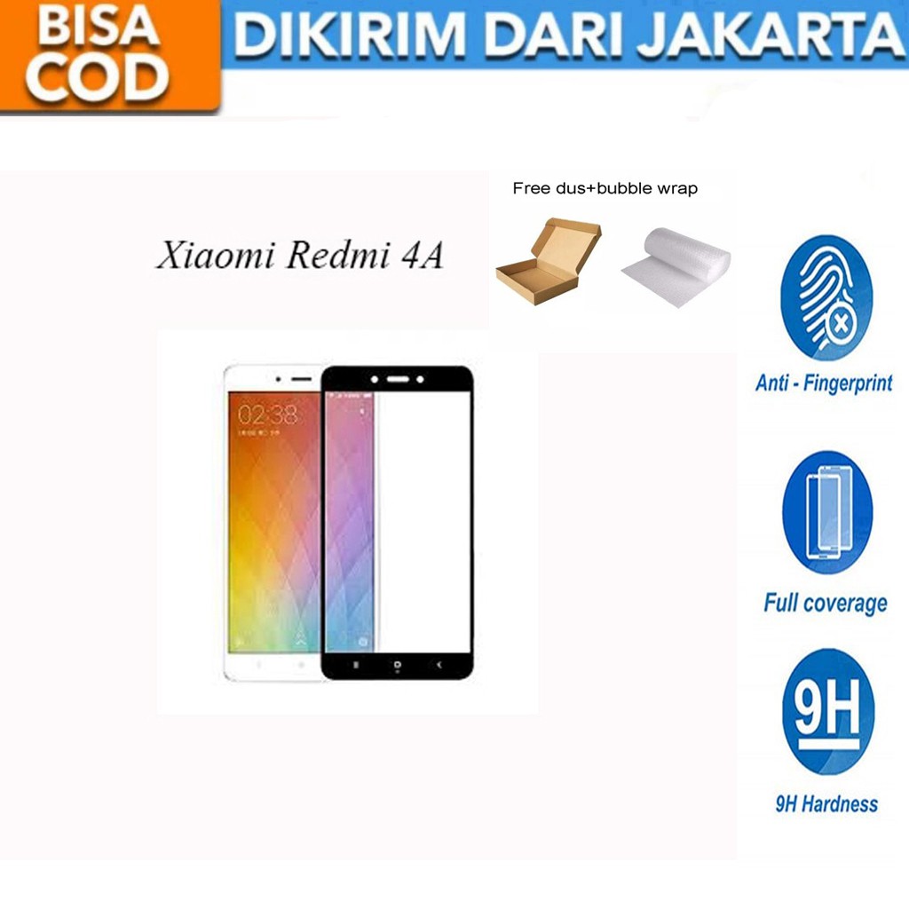 Xiaomi Redmi 4A Full Cover/Full Screen Tempered Glass Screen Protector Anti Gores