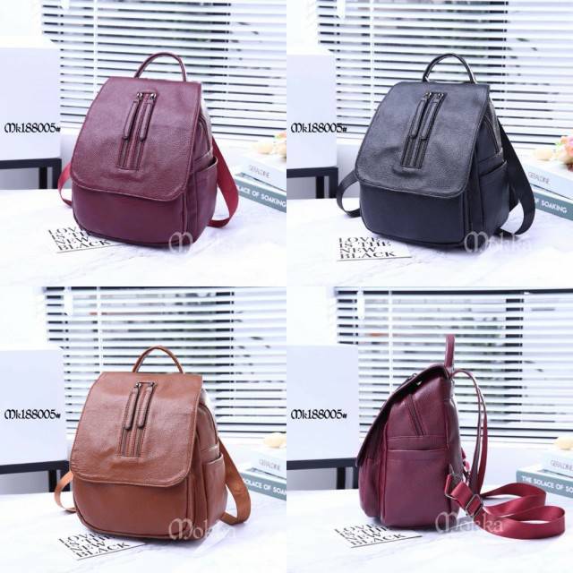 RANSEL MOKKA CANDY BAG MK188005 BLACK HDW BACKPACK FASHION WANITA IMPORT BATAM TERMURAH