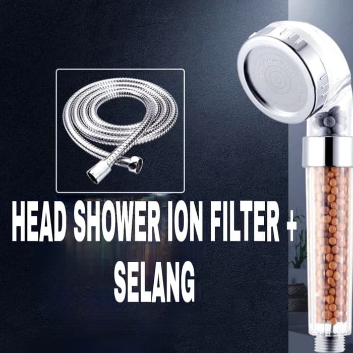 KEPALA SHOWER HEAD SHOWER ION FILTER 3 FUNGSI + SELANG 140cm