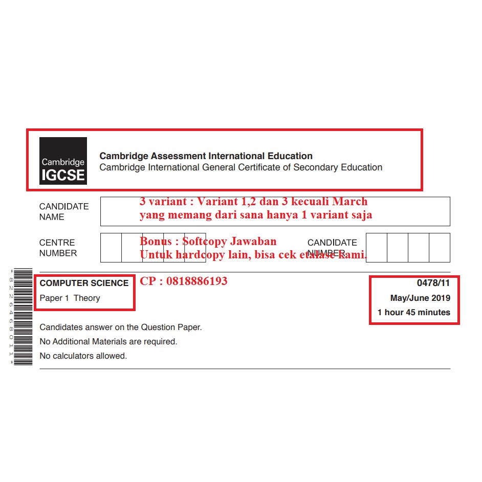 

IGCSE PAST PAPER COMPUTER SCIENCE 2019-2015