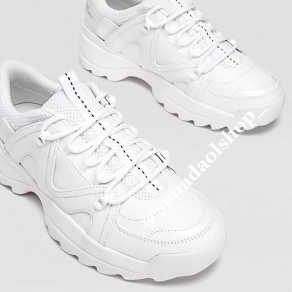 stradivarius white platform sneakers