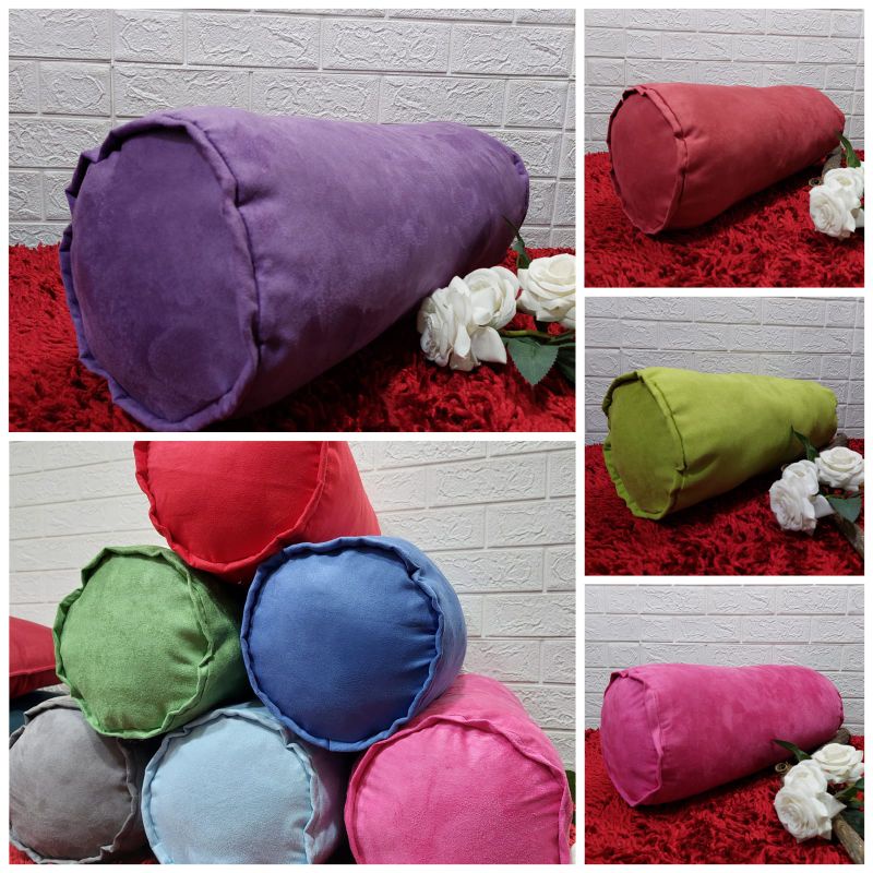 Bantal Sofa Bahan Suede, Bantal Guling Sofa, Sarung Bantal + Isi Bantal Silikon, Bantal Dekorasi Isi