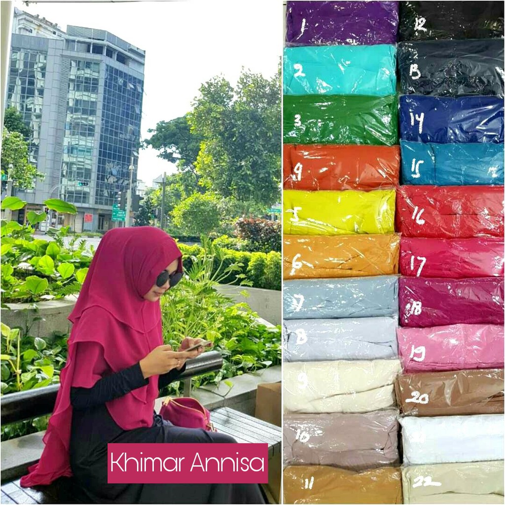 KHIMAR ANISA 3 LAYER CERUTI Premium Jumbo