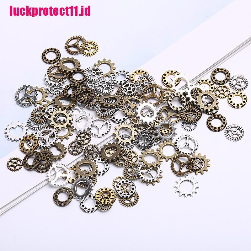 100 Pcs Liontin Roda Gigi Mini Gaya Antik Steampunk Untuk Membuat Perhiasan Charms