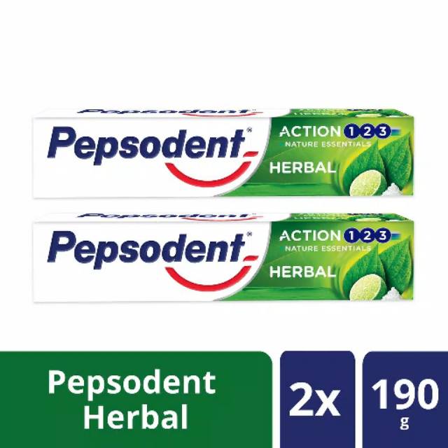 Pepsodent Action 123 Herbal 190gr Twinpack ORIGINAL-BPOM