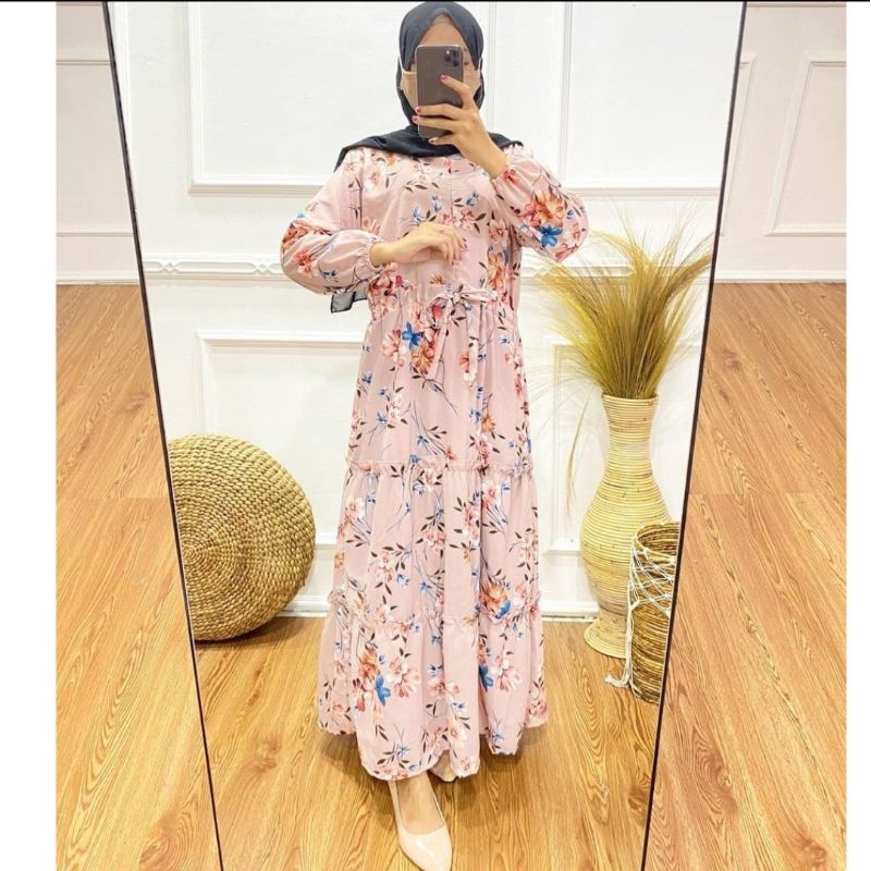 Gamis Monalisa Rempel Motif Bunga