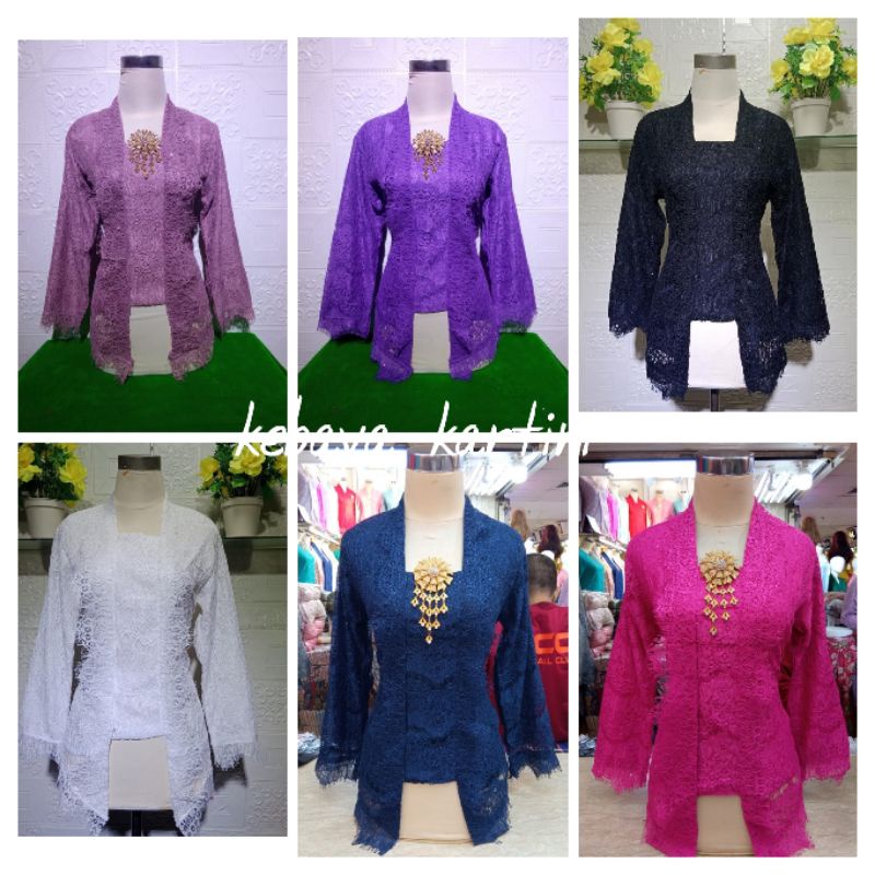 Realpict atasan kebaya kutubaru lengan panjang full puring//kebaaya brukat lengan panjang//kutubaru lengan panjang//kebaya wisuda