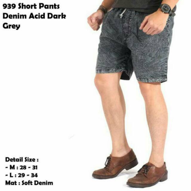 Short pant denim acid grey