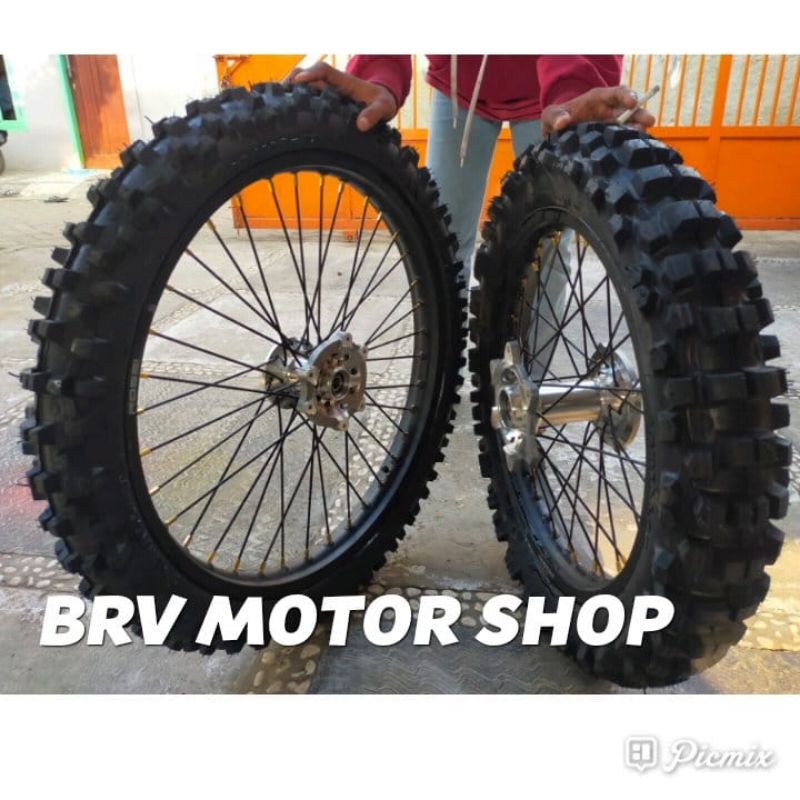 Velg Klx 250 Ring 18-21 / Sepaket Velg Klx 250Cc Tromol Original Kawasaki  18-21 Full Set