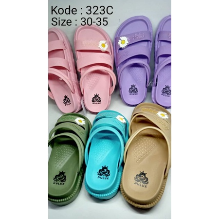 Sandal selop dulux remaja motif bunga 323c. harga /pasng