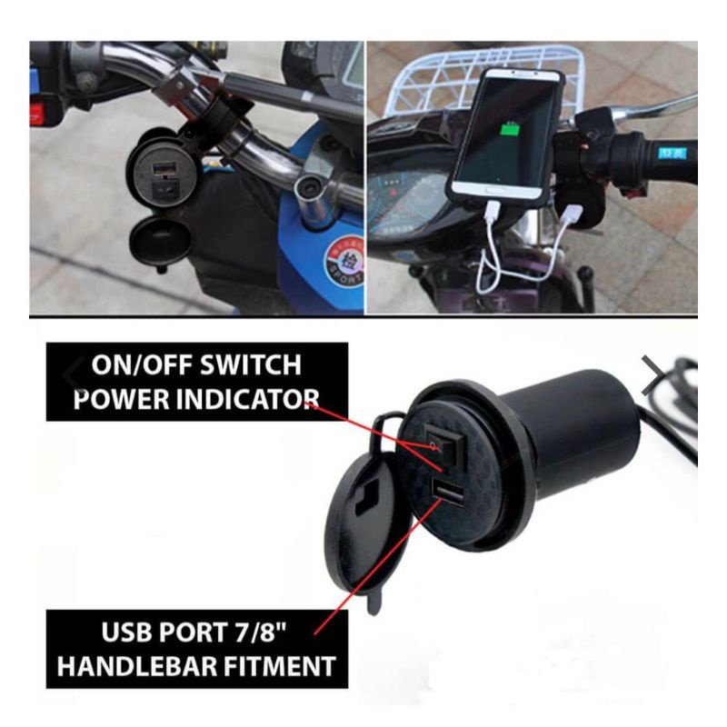 CHARGER AKI MOTOR WATERPROOF ON/OFF