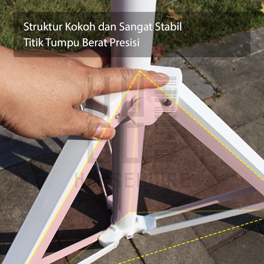 HUGO Kaki Tripod Diameter 33 mm Penyangga Payung Tenda Taman Pantai