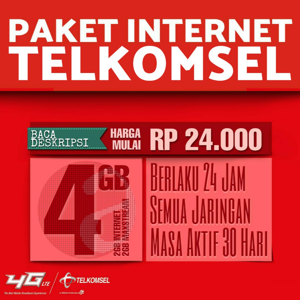 Paket Internet Telkomsel Internet Vaganza 4GB