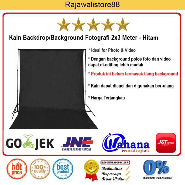 Carre_ Kain Background/Backdrop Studio Fotografi 2X3 Meter - Hitam