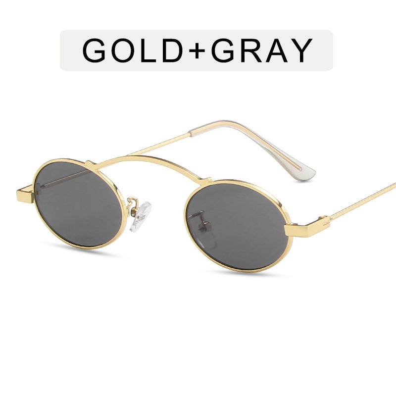 （YUZHU）COD New Fashion Arched Single Beam Metal Frame Kacamata Oval Retro Kacamata Gaya Barat Modern