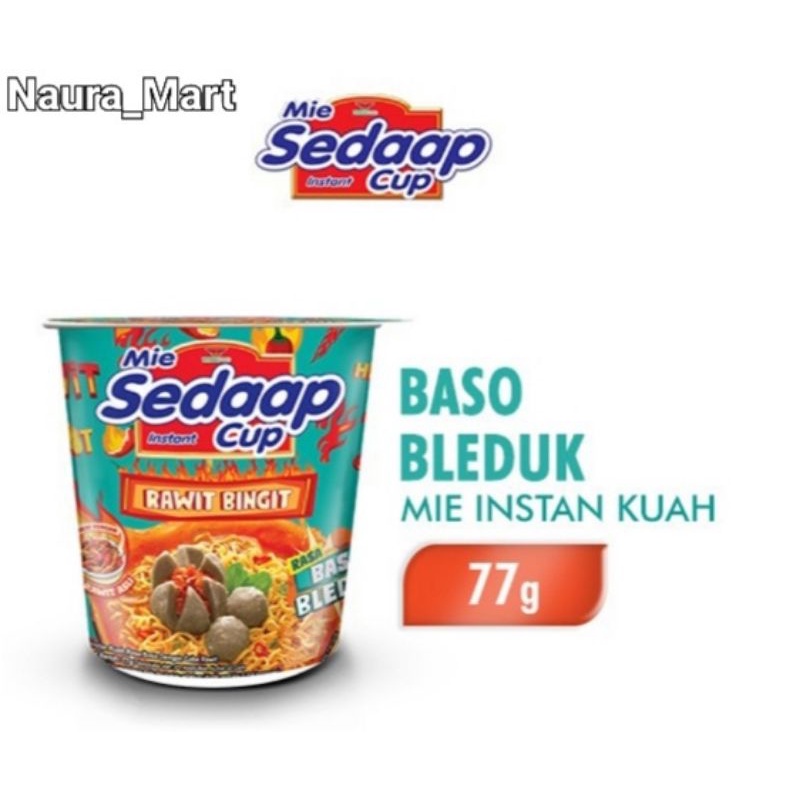 

SEDAAP Mi instant Cup Rawit Bingit Baso bleduk 77g
