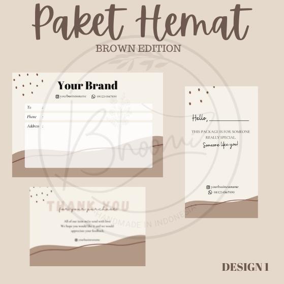 

9.9 Extra Bonus PAKET HEMAT BROWN EDITION - STICKER PENGIRIMAN - THANK YOU CARD - STICKER SEAL - STICKER OLSHOP .,.,.,..,