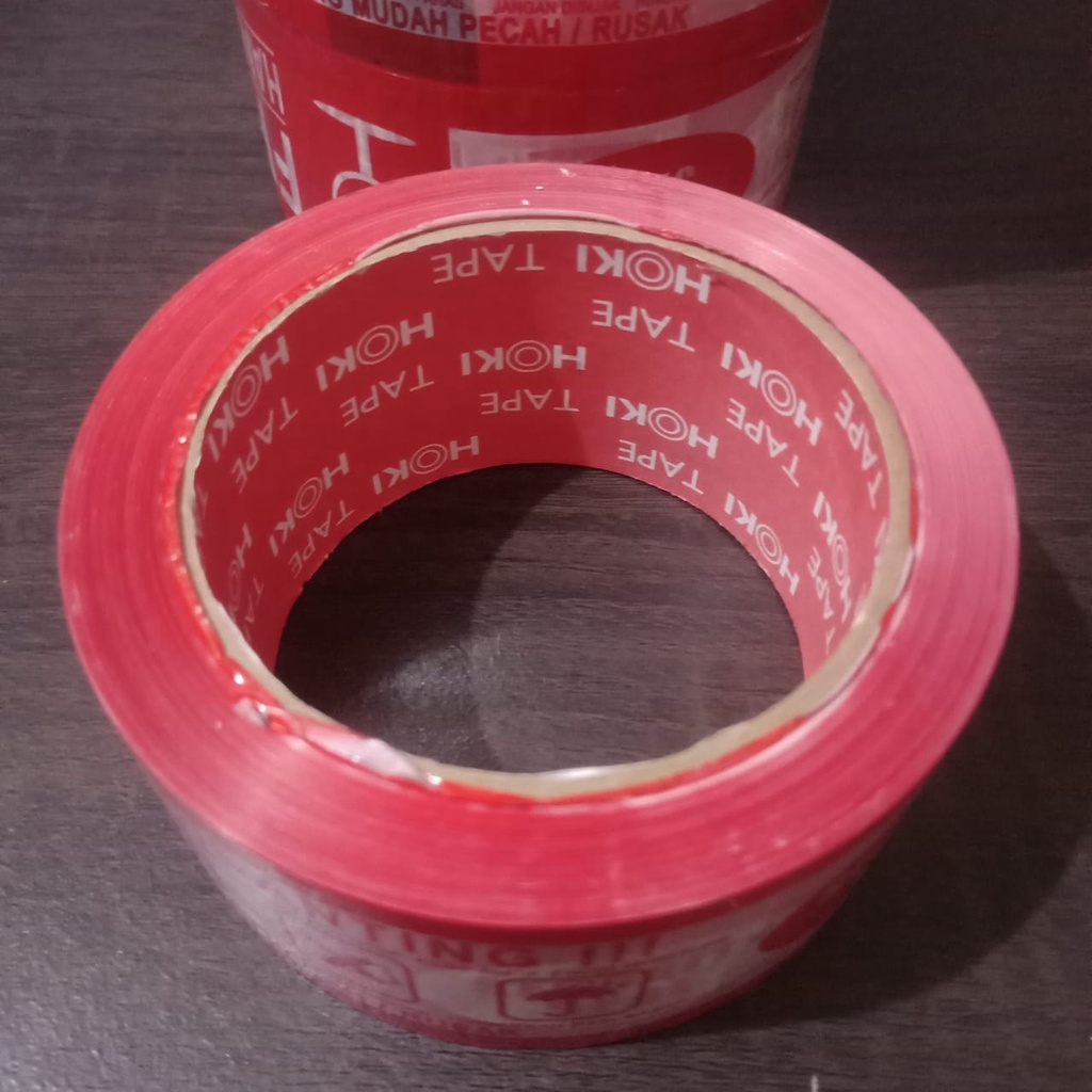 Lakban fragile merah ukuran 48 mm x 100 yard lakban jangan dibanting