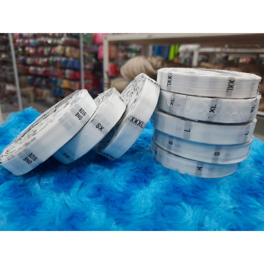 LABEL SIZE RAJUT PUTIH S M L XL / LABEL SIZE BAJU / SIZE RAJUT