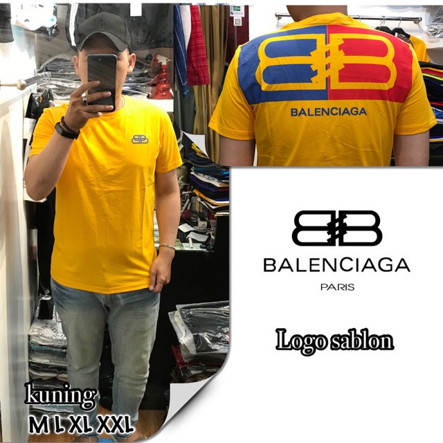 Kaos Balenciaga Sablon Lengan Pendek Import Ada 3 warna Uk M L Xl XXl