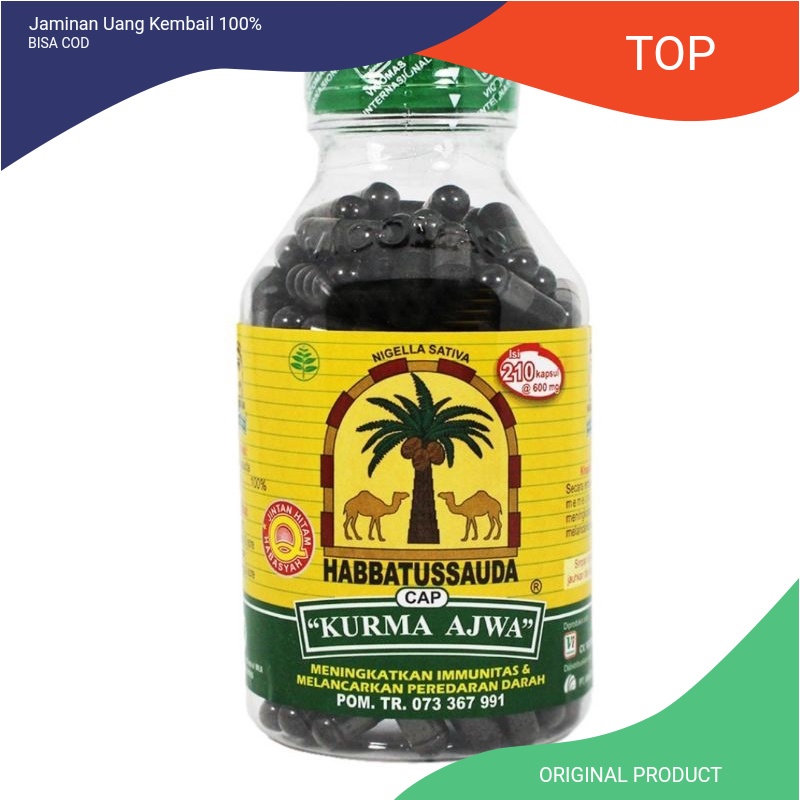 Herbal Habbatussauda KURMA AJWA 210 Kapsul Dijamin Asli