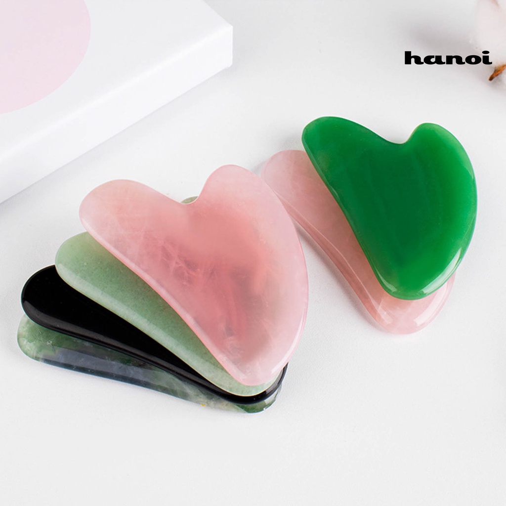 HQTM_Guasha Supplies Heart-Shaped Body Massage Faux Jade Face Massage Scraper Board for Body