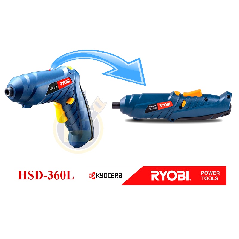 RYOBI HSD-360L Mesin Obeng Elektrik Baterai 3.6V Cordless Screwdriver Charge / Mesin Bor Obeng Baterai 3.6 V Cordless Obeng Mika