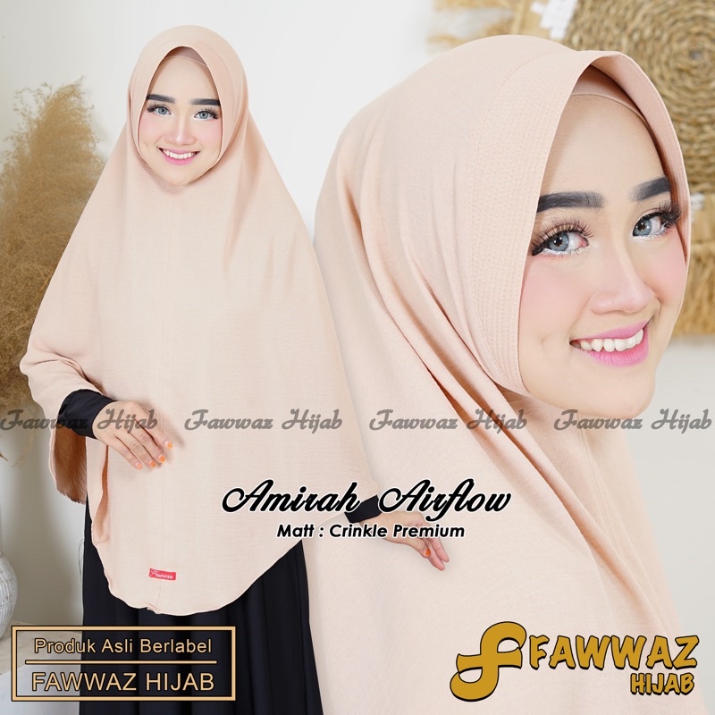 Polos Amirah Airflow cringkle ori Fawwaz Hijab khimar