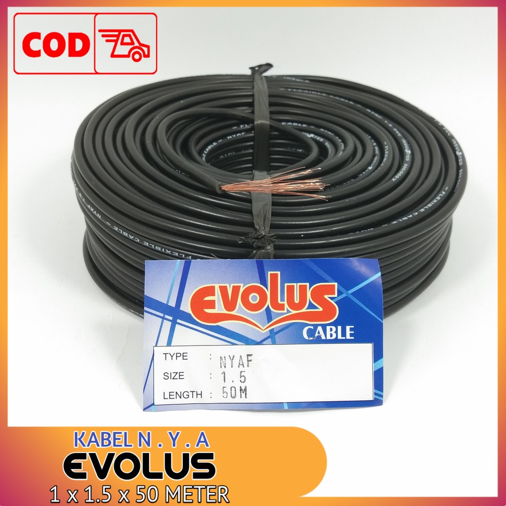 Evolus Kabel NYAF 1 x 1.5 - 50 Meter