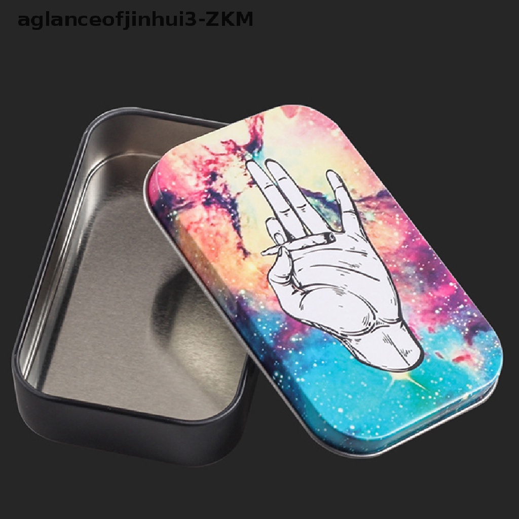 [AGID] Fashion Tin Storage Box Tobacco Box humidor rolling paper Cigarette Case Holder [zkm]