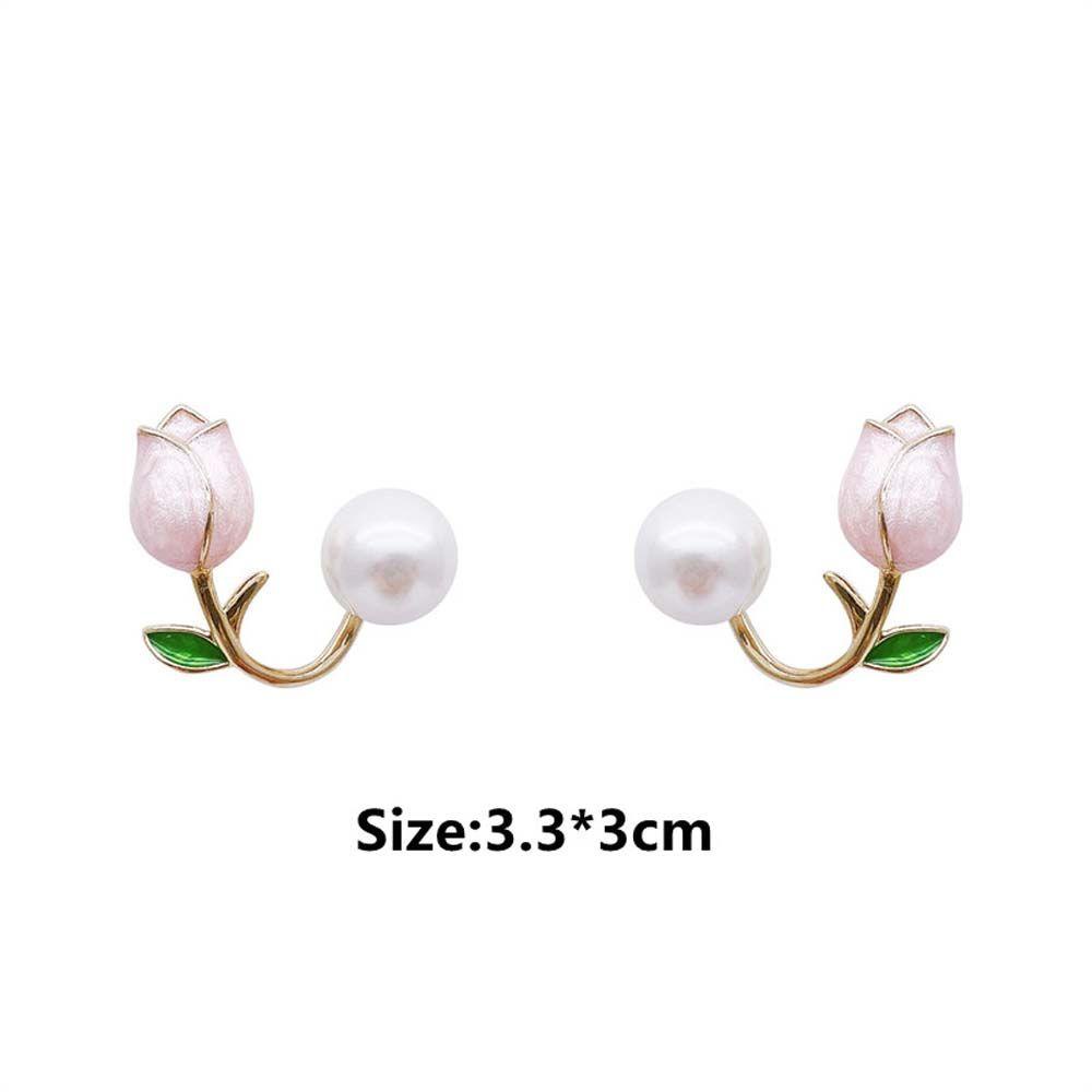 Mxbeauty Bunga Ear Studs French Elegan Gadis Hadiah Pesta Pernikahan Mutiara Imitasi Wanita Pearl Studs