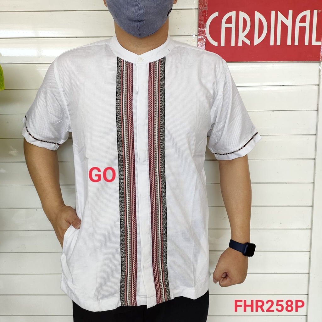 gof S-L CARDINAL KEMEJA KOKO/TAQWA PUTIH Lengan Pendek Pakaian Kemeja Muslim Pria Dewasa Atasan Distro Original KPD