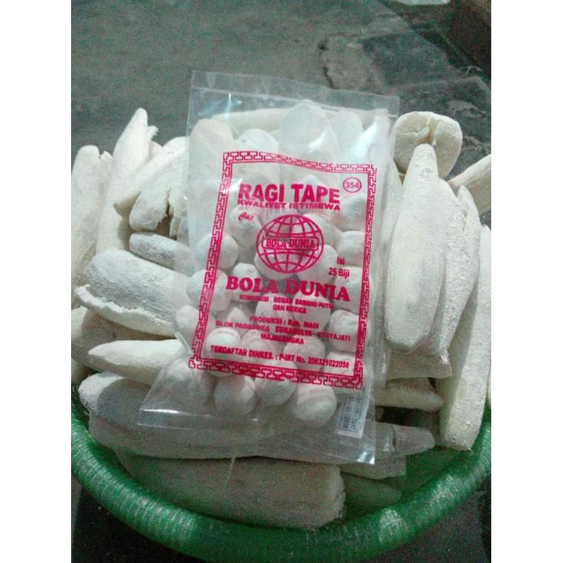 

RAGI TAPE BOLA DUNIA BESAR 1 bungkus isi 25 biji