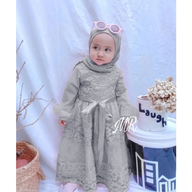 MAXY CHIKITA KID ANAK, BRUKAT FURING, GAMIS HIJAB MUSLIM, MAXY DRESS, 2 UKURAN