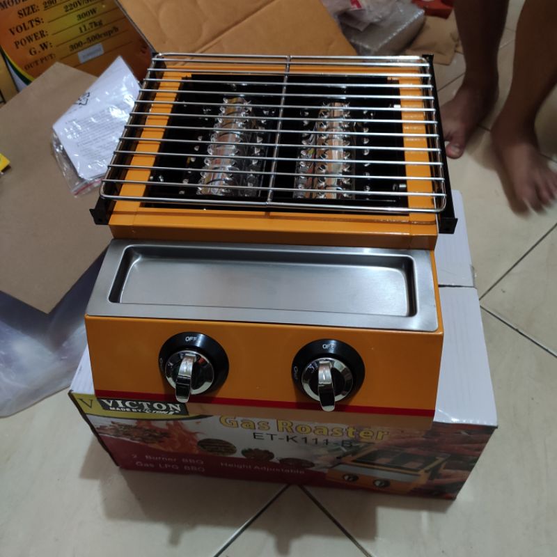 kompor panggangan sosis 2 tungku pemanggang gas