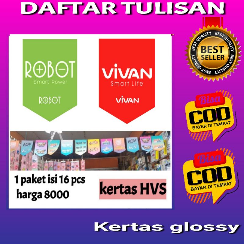 

1 paket isi 16 pcs BANDERA ACCESORIES KONTER DAN PHONCEL E8F