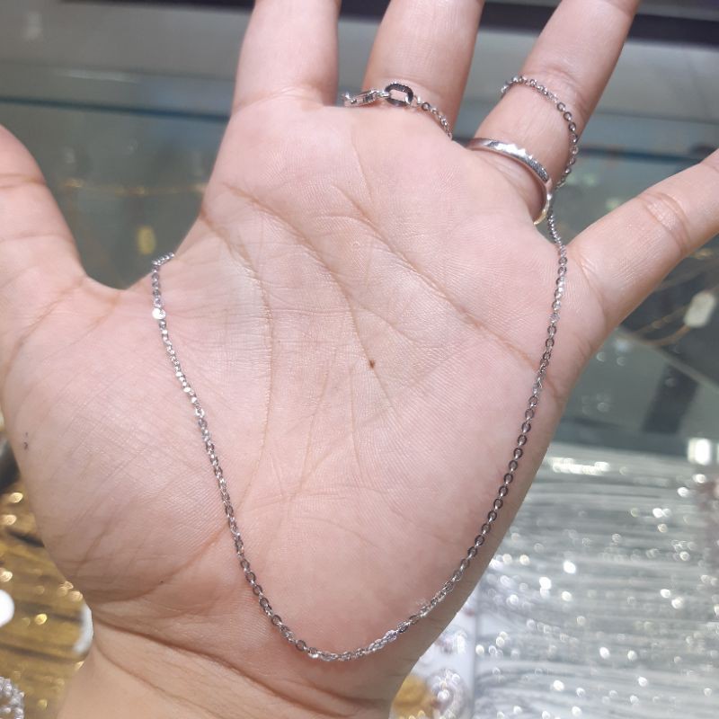 kalung model rantai korea mas putih