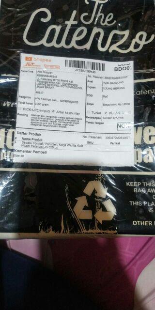 Sepatu Formal / Pantofel / Kerja Wanita Kulit Hitam Catenzo Us 025 Ori