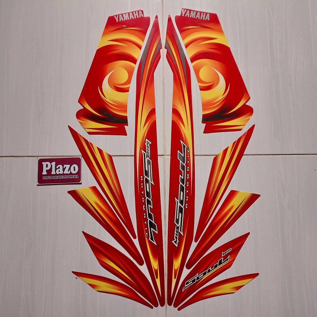 Sticker striping stiker motor Yamaha mio soul 2007 merah