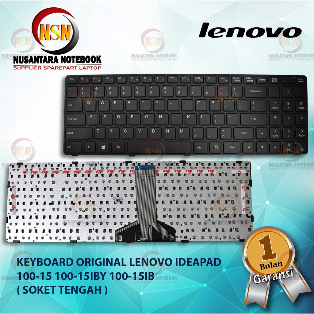 Keyboard Original Lenovo 100-15 100-15IBY 100-15IB Soket Tengah