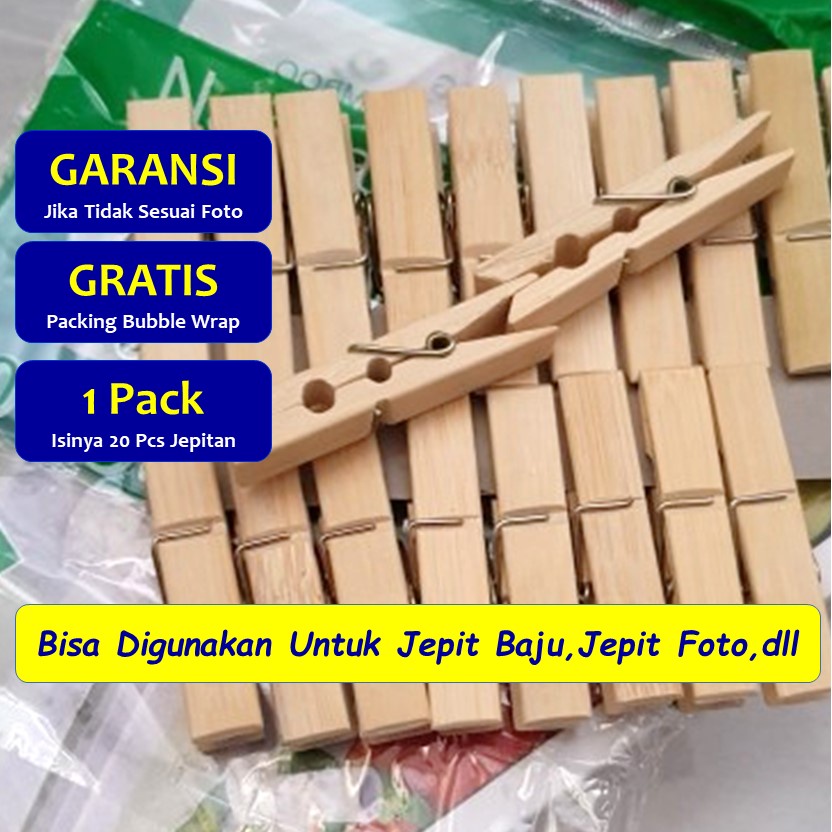 Penjepit Jepitan Jepit Jemuran Baju Pakaian Foto Polaroid Palaroid Kayu Aesthetic