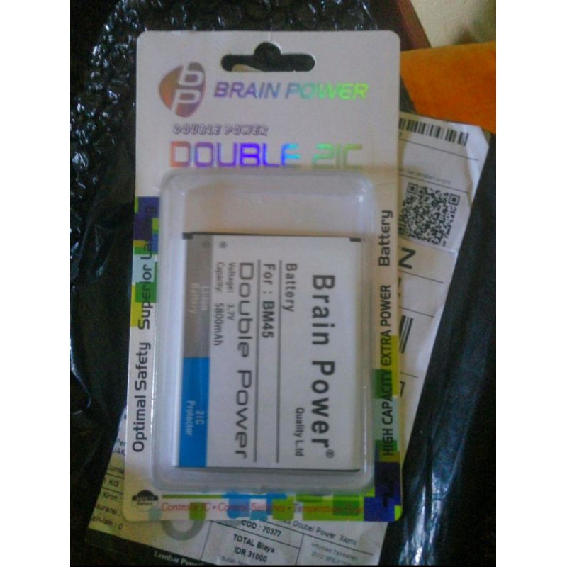 Batre Batrai Baterai Xiaomi Xiomi Redmi Note 2 BM45 BM 45 Brain Power Battery