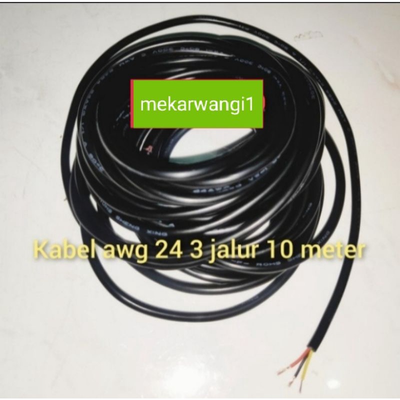 Kabel awg 24 3 jalur 10M + Selongsong