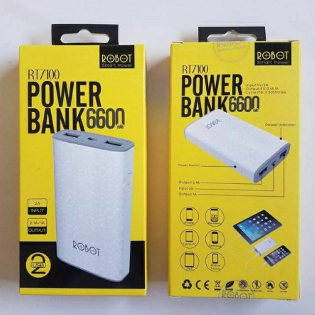 Powerbank Robot Rt7100 6600mah