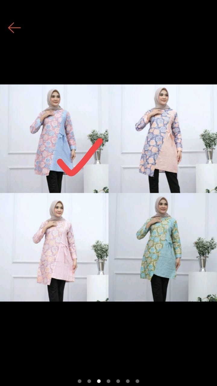 Tunik Batik Wanita Motif Bunga Soft