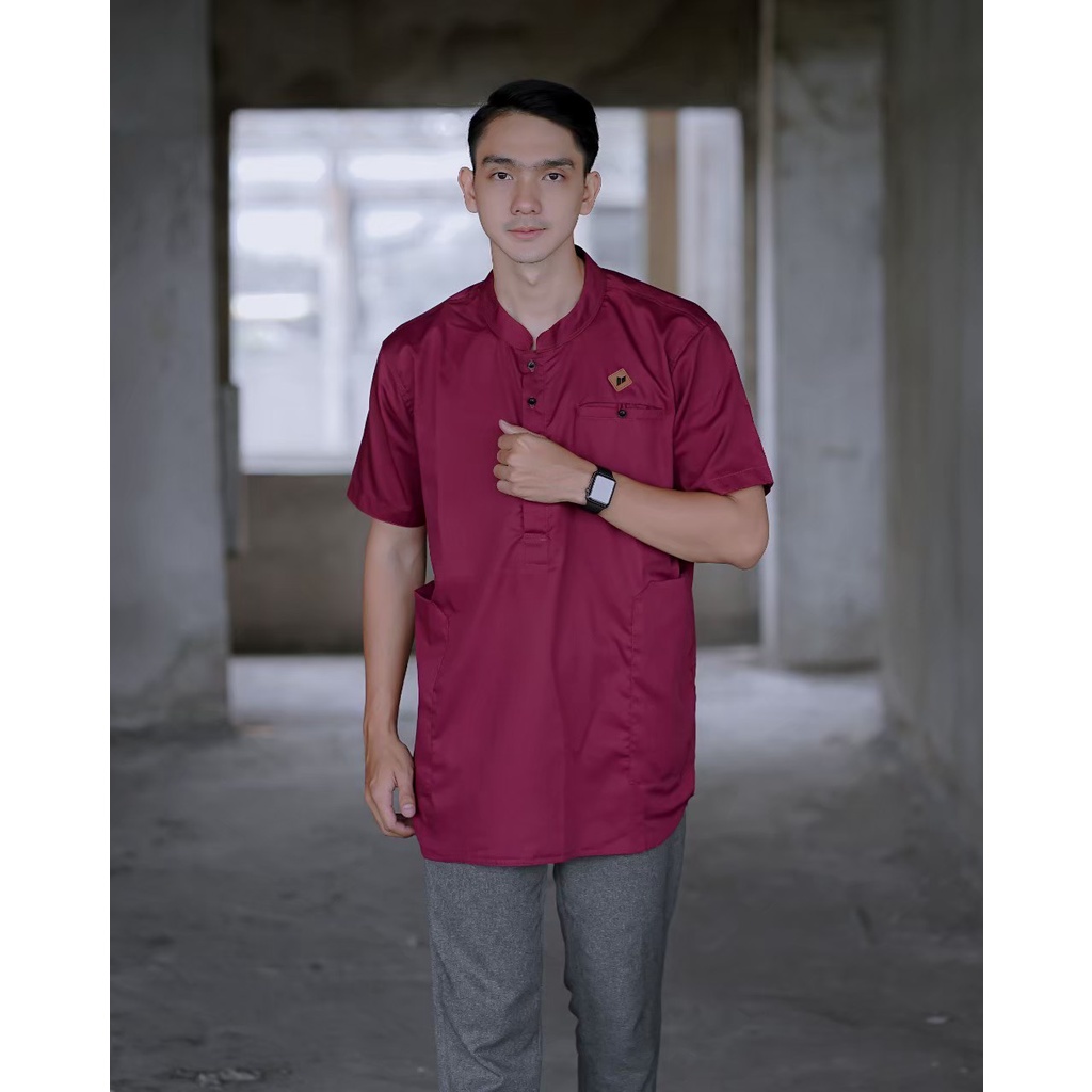 BAJU KOKO MODERN LENGAN 3/4/ BAJU KOKO PRIA TERBARU DAN TERLARIS/ KOKO KURTA KAOS DEWASA/BAJU LEBARAN 2022/ PUTIH M L XL