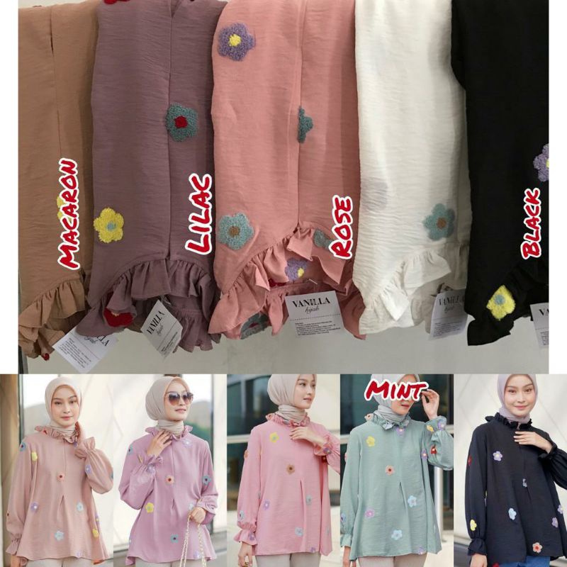 FLOWER BLOUSE VANILLAHIJAB (SM)