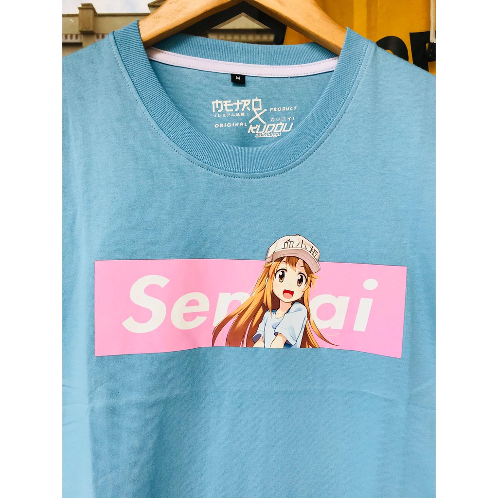 Kaos Senpai Platelet Anone Baby blue