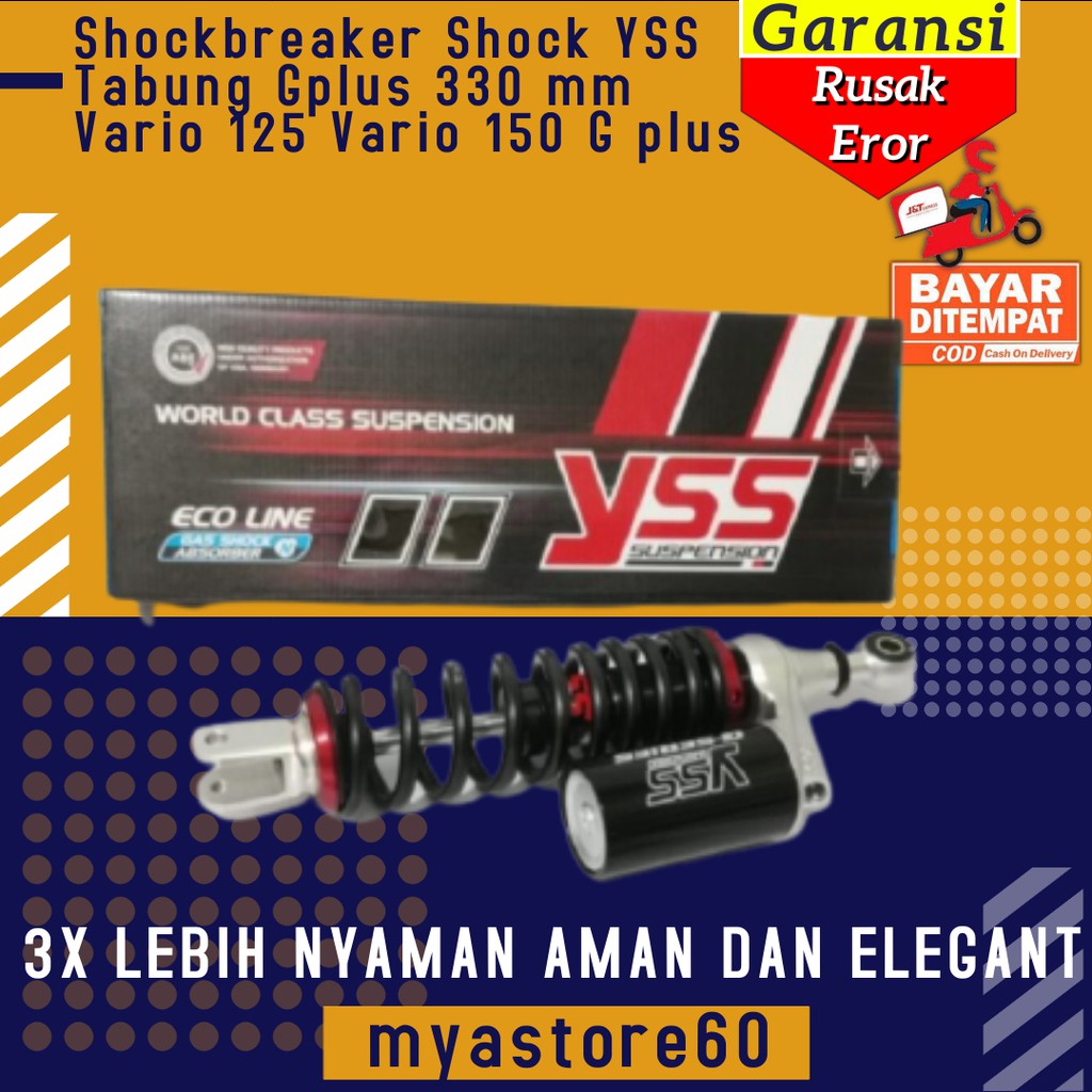 Shockbreaker Shock YSS Tabung Gplus 330 mm Vario 125 Vario 150 G plus Aksesoris Variasi Sparepart